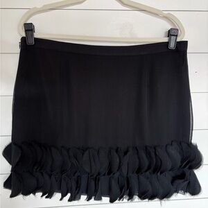Banana Republic Black Mini Skirt with Ruffle Detail